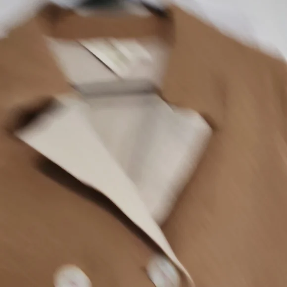 Tan Peacoat with Notched Lapel and Wool Blend Fabric - Picture 4 of 8
